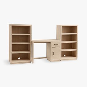 Campbell Single Pedestal Storage Desk &amp; Bookcase Set (98")