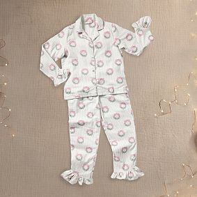 Georgia Wreath Ruffle Long Organic Flannel Pajama