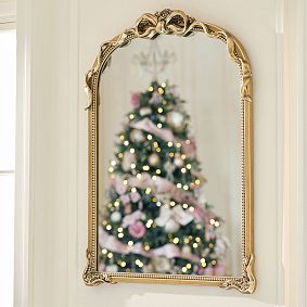 LoveShackFancy Gold Bow Arched Mirror (26&quot;x 35.75&quot;)