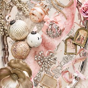 LoveShackFancy Striped Mercury Ornament with Bow