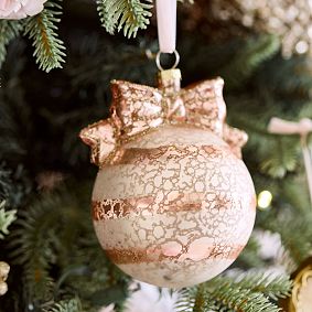 LoveShackFancy Striped Mercury Ornament with Bow