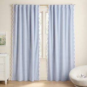 Sweet Scallop Velvet Blackout Curtain