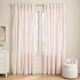 Smock Top Bow Light-Filtering Curtain