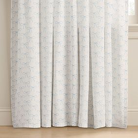 Smock Top Bow Light-Filtering Curtain