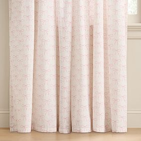 Smock Top Bow Light-Filtering Curtain