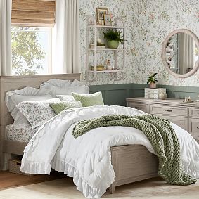 Washed Cotton Ruffle Comforter