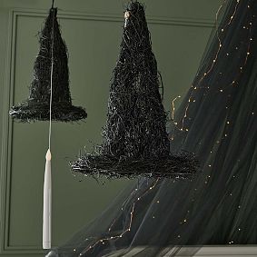 Black Vine Floating Witch Hats - Set of 3