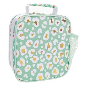 Gear-Up Aqua Gold Metallic Leopard   Lunch Box