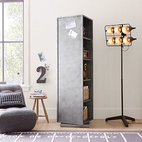 Locker Rotating Bookcase with Mirror (18&quot;)