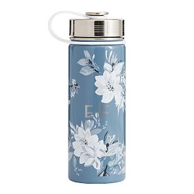 Northfield Camilla Floral Light Blue Slim Water Bottle