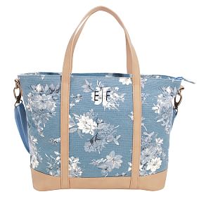 Northfield Camilla Floral Light Blue Zipper Recycled Tote