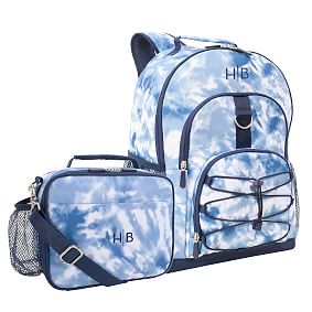 Pacific Tie Dye Navy Backpack &amp; Cold Pack Lunch Bundle
