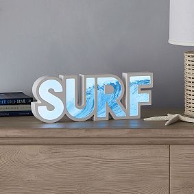 Surf Word Tabletop Light