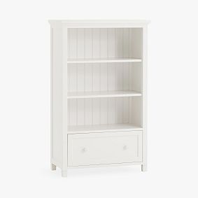 Beadboard Wide Bookcase with Drawer (32")
