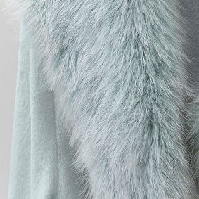 Feathery Faux Fur Collar Robe