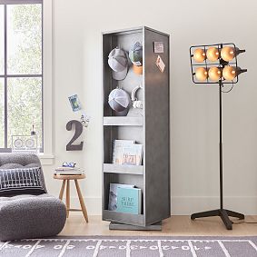 Locker Rotating Bookcase with Mirror (18&quot;)