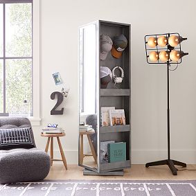 Locker Rotating Bookcase with Mirror (18&quot;)