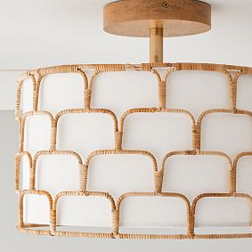 Bamboo Drum Flush Mount