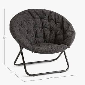 Chunky Boucle Charcoal Hang A Round Chair