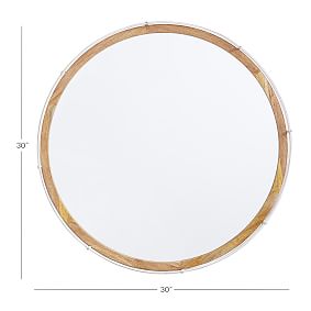 White Rattan Circle Mirror