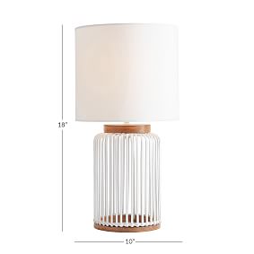 White Rattan Table Lamp