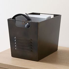 Black Metal Locker Storage Bin