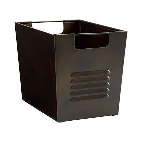 Black Metal Locker Storage Bin