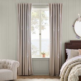 Embroidered Floral Blackout Curtain