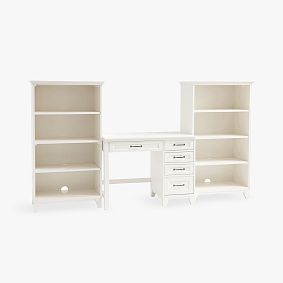 Hampton Single Pedestal Storage Desk &amp; Bookcase Set (100")