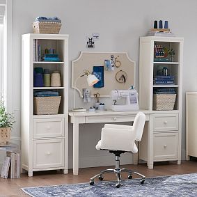Beadboard Writing Desk &amp; Bookcase Set (83"&ndash;92")