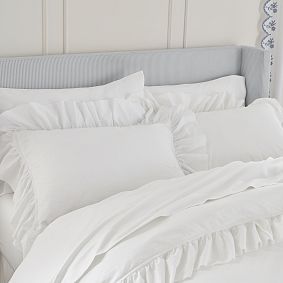 Washed Cotton Ruffle Organic Duvet Cover