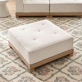 Piped Cushy Ottoman (32&quot;&ndash;43&quot;)