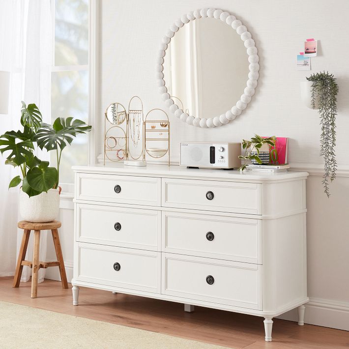 Colette 6-Drawer Wide Dresser, Simply White