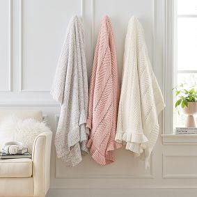 Herringbone Ruffle Throw