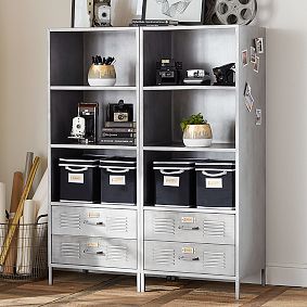 Locker Bookcase with Storage Drawers (24")