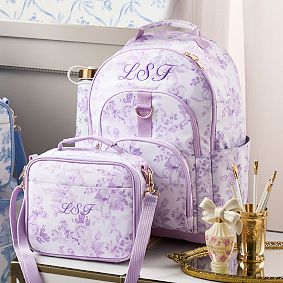 Gear-Up LoveShackFancy Lavender Damask Backpack &amp; Cold Pack Lunch Bundle