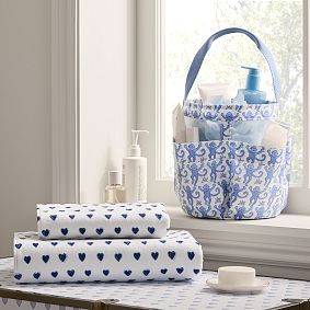 Roller Rabbit Hearts Towels &amp; Monkey Shower Caddy Set