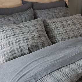 Stone Plaid Duvet Cover