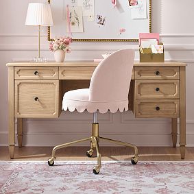 Scallop Skirt Swivel Desk Chair