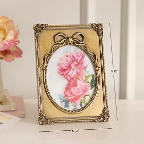 LoveShackFancy Gold Bow Rectangle Frame (5"x7")