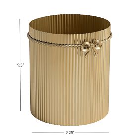LoveShackFancy Gold Bow Trash Can