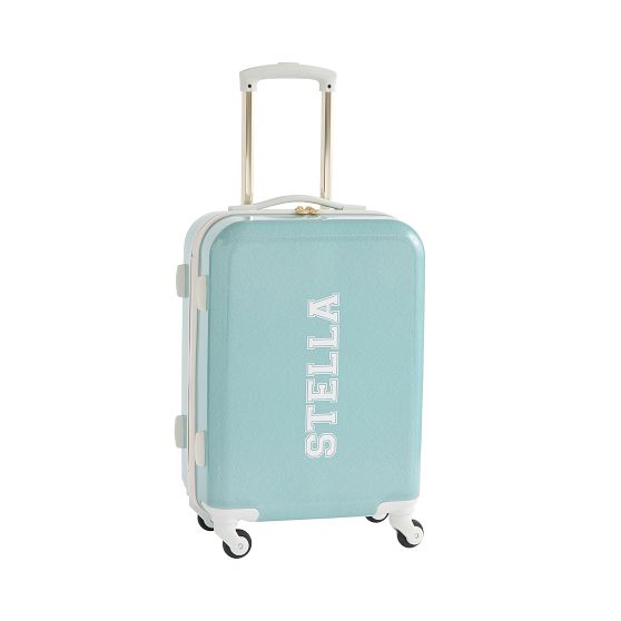 ✨極美品✨ベルルッティ ラウンド ケース スクリット ホワイト ブルー Stoney Clover Lane Glitter Hardsided Luggage | Pottery Barn Teen