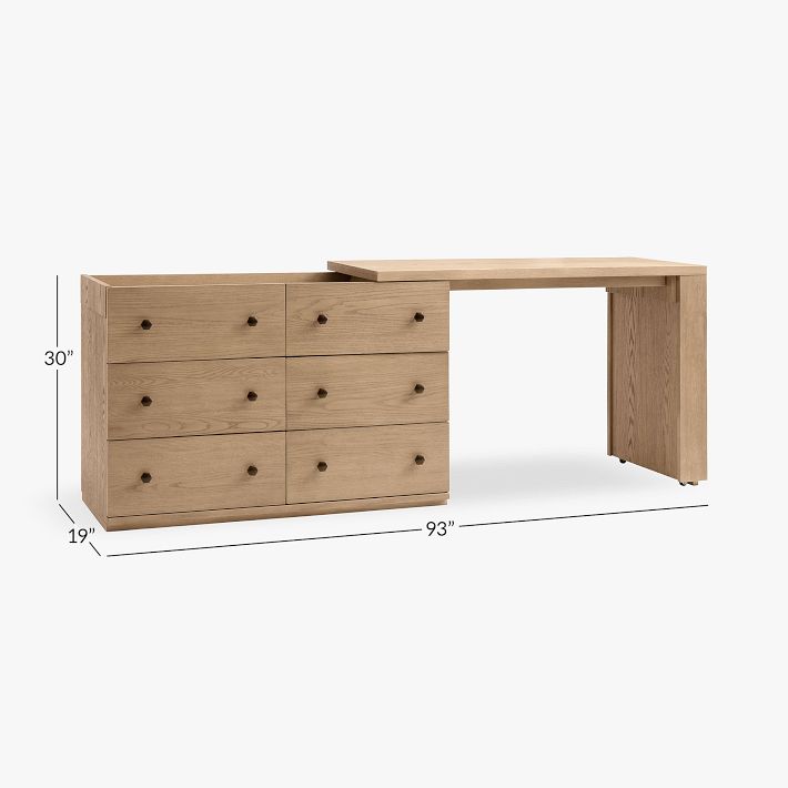 dresser and desk bedroom bucket cabinet dressing table computer desk integrated L-shaped corner dressing table Japanese-style log dressing table 39.4x15.7x31.2 inch /