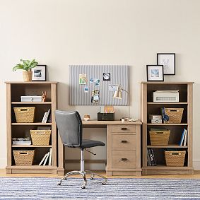 Turner Single Pedestal Storage Desk &amp; Bookcase Set (107.5")