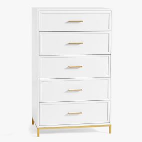 Open Box: Blaire 5-Drawer Tall Dresser (30"W x 19"D) - Simply White