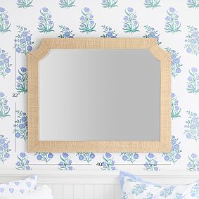 Cleo Grass Cloth Mirror (40"x32")