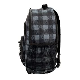Gear-Up Charcoal Buffalo Plaid Recycled Backpack