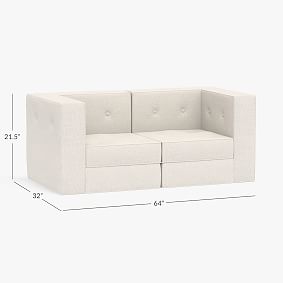 Piped Cushy Loveseat Set with Storage (65")