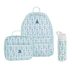 Colby Roller Rabbit Teal Monkey Backpack &amp; Cold Pack Lunch Bundle, Set of 3