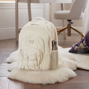 Gear-Up Cream Solid Cozy Sherpa Backpack